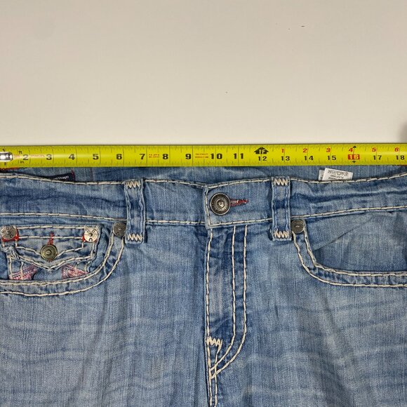 True Religion Ricky w/ Flaps Red Stitch Relaxed Straight Leg Jeans mens 38x32 - Picture 13 of 15
